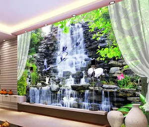 Groothandel mooie behang waterval-Waterval 3d Behang Landschapsschilderkunst Behang Huis Decoratie