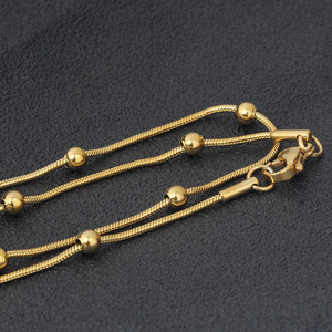 Tendenza di nuovo stile sfera rotonda <span class=keywords><strong>oro</strong></span> perline collare senza acciaio impermeabile Non appannamento 18/20/22/24 pollici collana <span class=keywords><strong>modelli</strong></span> - Product Image 6