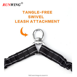 Perro doble correas con dos asas acolchadas-No enredo correa de perro acoplador cómodo de absorción de choque reflectante Bungee de plomo - Product Image 6