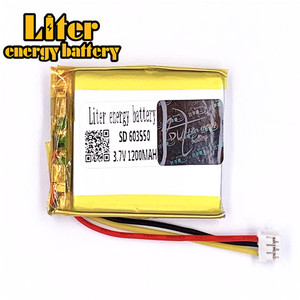 Socket 2.0-3 P 3.7 V 603550 1200 mah lipo battery Rechargeable solar li ion polymer lithium battery with PCM - Product Image 2