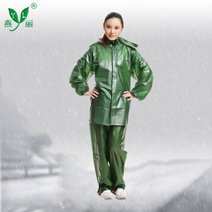 Jas Hujan Bertudung Pria Wanita, 100% Berat Karet Tahan Air PVC - Product Image 4