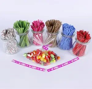Candy Gift Packingツイストネクタイ、4ミリメートルクラフト紙ツイストネクタイプリント "特にあなたのために