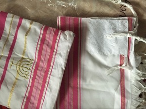 Nueva moda azul con rayas de oro oración chal talit con estrella de David caso - Product Image 1