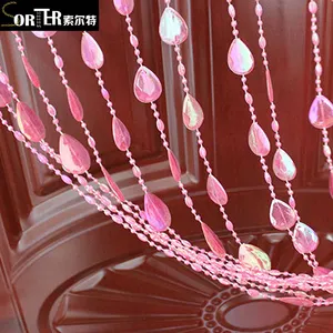 Rosa Farbe Kunststoff Perlen Vorhänge mit einzigartigem Design