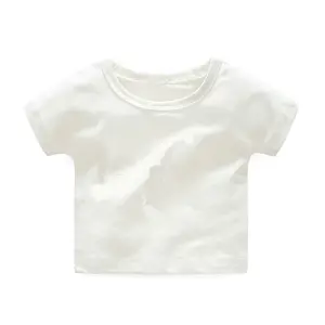 Kısa kollu çocuklar t shirt tshirt çocuklar için yeni stil sertifikalı 100% organik pamuk bebek giysileri tee gömlek pamuk çocuk özel