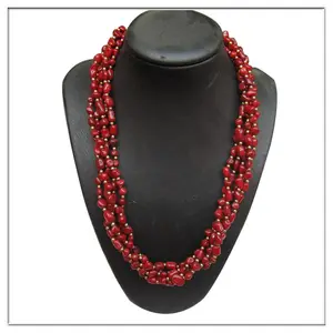 Nuevos y hermosos diseños originales de collar de coral rojo