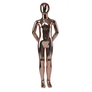 Venta al por mayor de cuerpo completo realista niño maniquíes cromo oro abstracto niños maniquí