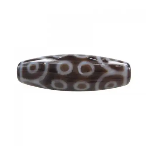 Wholesale Natural dzi agate Tibetan eighteen-eyed dzi Beads Oval two tone 38x12mm Hole: 2.5mm 635426