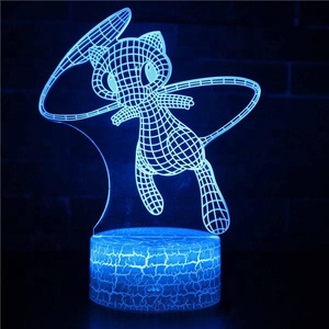 Veilleuse LED 3D <span class=keywords><strong>Pokemon</strong></span>, lampe de bureau avec 7 couleurs changeantes, bouton tactile, décoration d'intérieur - Product Image 6