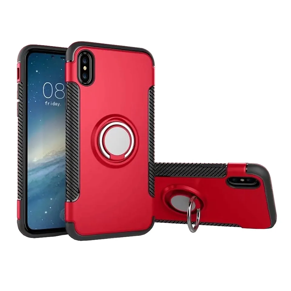 Oem Car Magnet Magnetic Ring Hybrid Shell Hard Pc Cover Tpu Soft Bumper Phone Case For iPhone 5 6 7 8 X xr xs max Plus For Apple