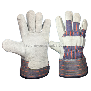 ถุงมือหนังสำหรับงานทั่วไป พร้อมแถบลายที่ข้อมือ ป้องกันการลื่นที่ปลายนิ้ว ถุงมือเพื่อความปลอดภัย - Product Image 1