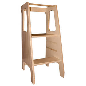 หอเรียนรู้ไม้ไผ่สำหรับเด็กวัยหัดเดินเด็กบันไดอุจจาระผู้ช่วยห้องครัว - Product Image 1