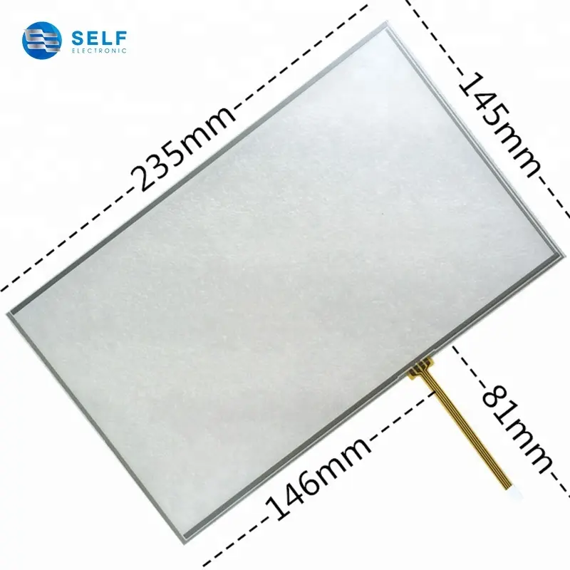 Wholesale price 10.2 inch GPS Touch 235x145mm compatible 4 wire resistive transparent glass digitizer touch screen