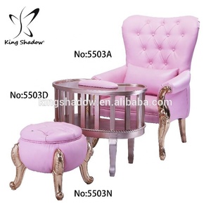 Tavolo per Manicure a Forma di Gabbia in Legno Dorato, Arredamento per Salone di Bellezza, Tavolo per Unghie di Alta Qualità - Product Image 3