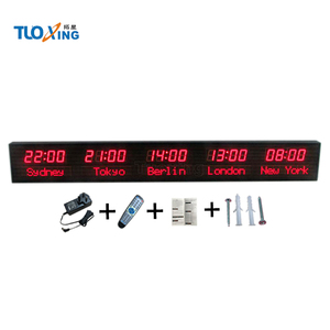 <span class=keywords><strong>Reloj</strong></span> <span class=keywords><strong>de</strong></span> pared LED <span class=keywords><strong>de</strong></span> alta precisión con 5 nombres <span class=keywords><strong>de</strong></span> ciudades, zonas horarias mundiales, calibración WIFI y pantalla <span class=keywords><strong>de</strong></span> 1.8 pulgadas. - Product Image 3