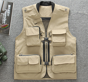 Rompi Bersaku Pria, Rompi untuk Mendaki, Memancing, Berkemah, Hiking, Resin, Fotografi - Product Image 5