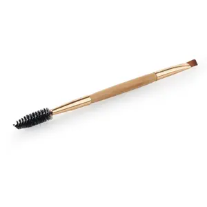 Portátil Bamboo Handle Double end Maquiagem Escova De Cílios Escova De Sobrancelha Beleza cosmética Ferramenta Eye Makeup Brush