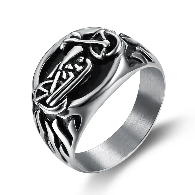 Anel de prata para motoqueiro, joia de aço inoxidável 316l com design personalizado para homens e mulheres