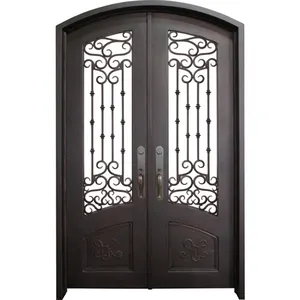 Cheap chinese security screen doors house wrought iron doors for sale