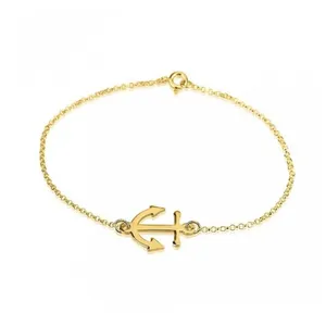 Fashion Tiny Stainless Steel Ship Sailor Anchor Pendant Bracelet Hot Selling Gold Navigation Jewelry