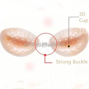 高品质 3D 按摩胶无肩带吻 bobo 硅胶胸罩