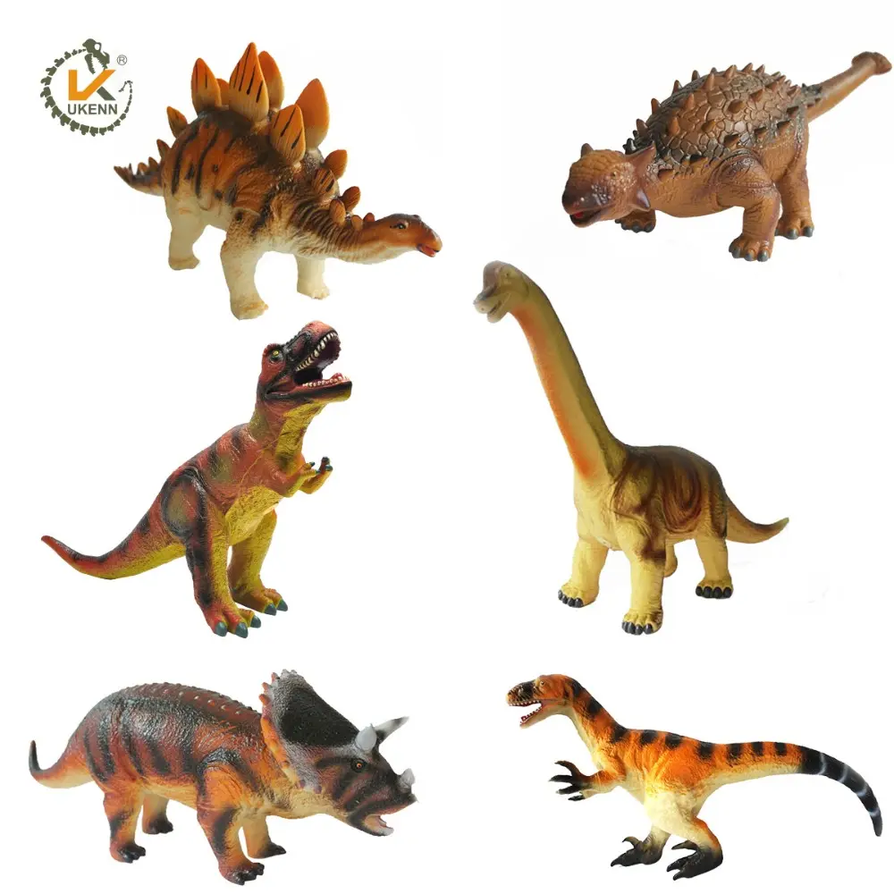 Ukenn Plastic Educatief Speelgoed Dier Model 3D Dinosaurus Rubber