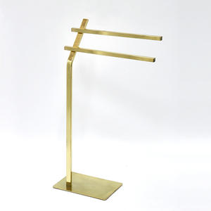 Hot Double Bar Design Laiton Finition Métal Tube Chauffe-Serviette Support pour Hôtel Appartement Utilisation - Product Image 5