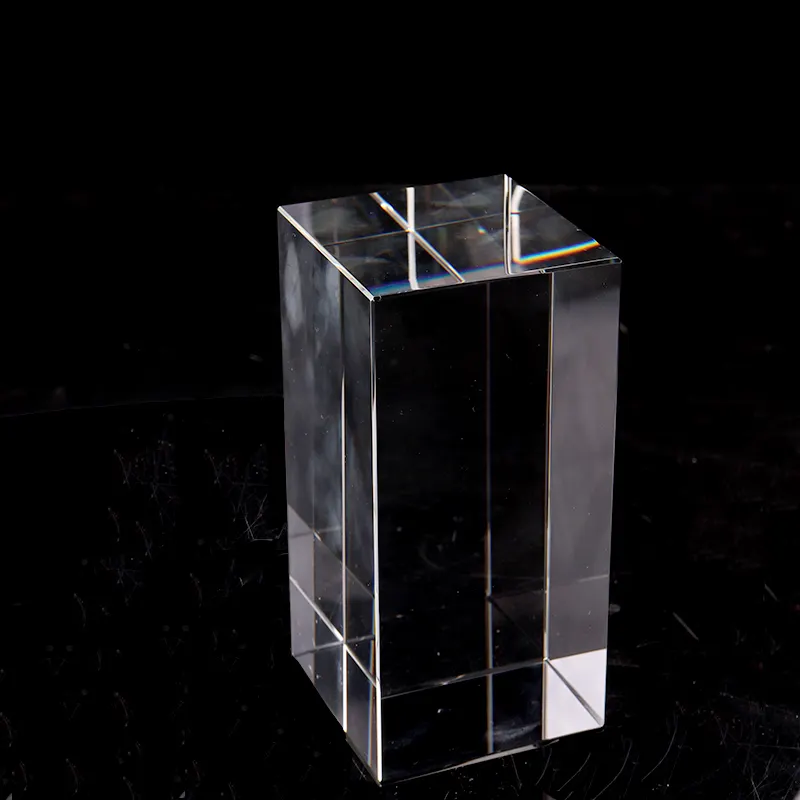 High quality 50*50*80mm blank crystal glass cube for gift, blank crystal cubes for engraving