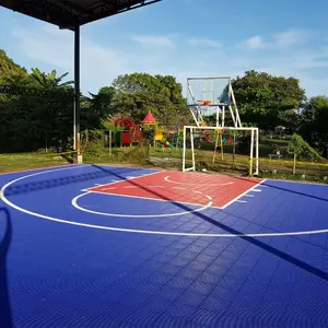 Campo de basquete à prova d'água para área externa, piso de borracha