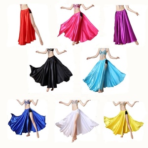 Bestdance-falda de satén para danza del vientre, falda Tribal con aberturas de 2 lados, disfraz de baile de <span class=keywords><strong>Tango</strong></span>, <span class=keywords><strong>Cha</strong></span>, <span class=keywords><strong>Cha</strong></span> - Product Image 6