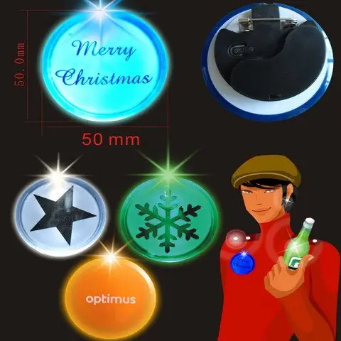 Mudança da cor de Luz Up Natal LED Emblema Do Pin