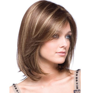 Delle donne Della Ragazza Bella Etero <span class=keywords><strong>Parrucche</strong></span> di Media Lunghezza di Taglio di Capelli Parrucca Sintetica Dei Capelli - Product Image 1