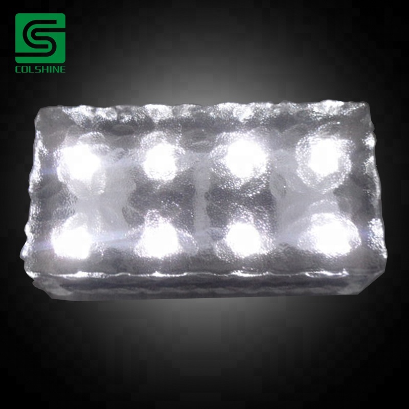 עובדי ריצוף Colshine זכוכית led מגניב לבן/led אור לבנים קרח 6x9/led לבנים