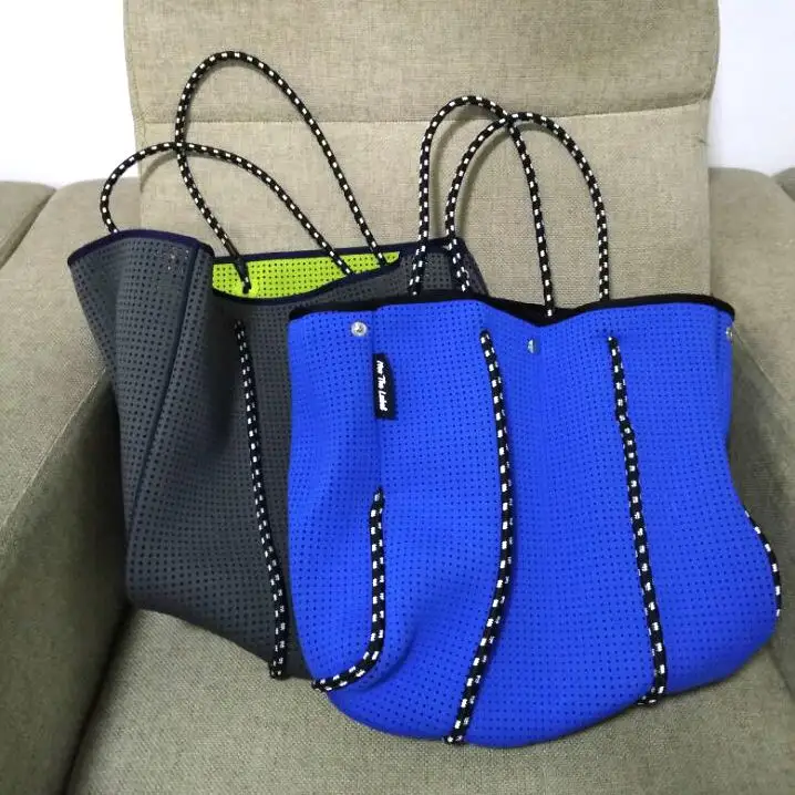 Bolso de playa para mujer, bolsa de neopreno perforada y duradera, de diseñador, venta al por mayor, gran oferta