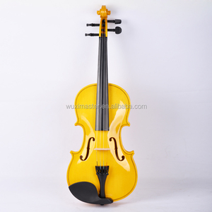 Prix des violons faits à la main peints en jaune bon marché 2024, violon en bois accepté OEM - Product Image 3