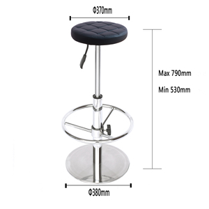 Ghế <span class=keywords><strong>Bar</strong></span> Phân cơ sở công nghiệp màu sắc tự nhiên xoay khí nâng thép không gỉ kim loại sắt hiện đại thương mại đồ nội thất TUV d170mm - Product Image 6