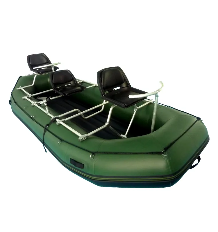 2022 Top Quality China factory inflatable army green fishing boat hunting pontoon boat for hot sale