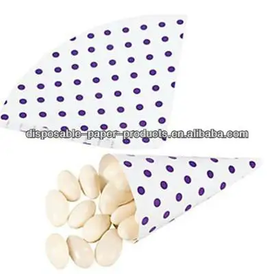 paarse polka dot gunst kegels kegel vormige papier partij gunst dozen kinderen verjaardagsfeestje decoratie bruiloft bruids douche gunst