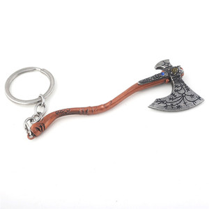 DS God <span class=keywords><strong>of</strong></span> <span class=keywords><strong>War</strong></span> 4 Kratos Ascia di Ghiaccio Portachiavi Kratos Nuovo Arms Argento Antico Ascia Con Il Cristallo Delle Donne Degli Uomini gioielli - Product Image 2