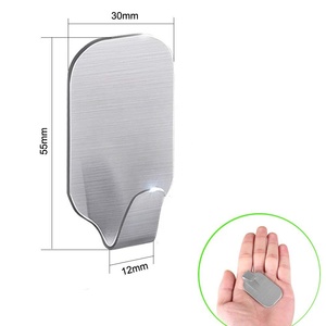 8 Pack <strong>Wall</strong> Mounted Towel Coat Hat <strong>Key</strong> Robe No Drill Pre-taped Stainless Steel Metal Self Adhesive Sticky Holder <strong>Hook</strong> - Product Image 2