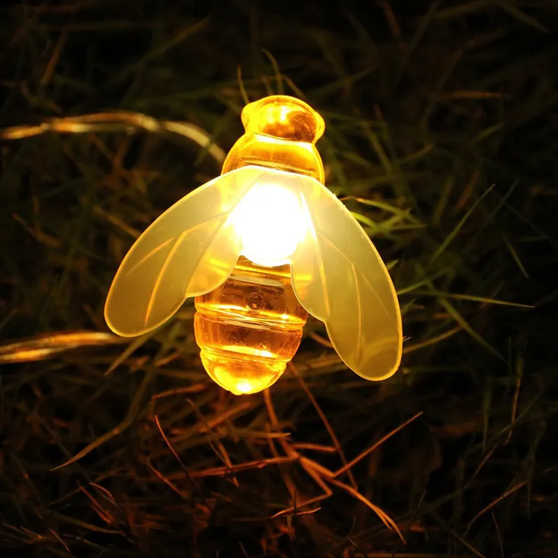 30 LED Solar de miel de abeja forma luz jardín decoración impermeable creativo árbol colgante luces