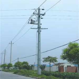 69kv-300kv galvanized octagonal steel power pole electrical power transmission line pole