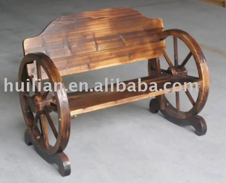 Hl170 cadeira de madeira com roda de assento duplo, cor queimada