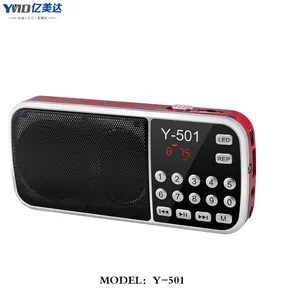 Altavoz de radio fm con linterna LED, mini altavoz portátil OEM