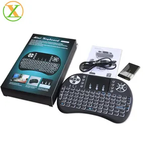 Keyboard pintar, papan ketik i8 + lampu latar 2.4G nirkabel isi ulang