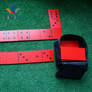 Géant Dominos En Bois 28 Pièces avec Sac Jumbo rouge et Chiffres Noirs, Enfants Adultes Jeux De Plein Air - Product Image 5