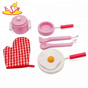 Nouvelle arrivée jouer à faire semblant <span class=keywords><strong>jouet</strong></span> en <span class=keywords><strong>bois</strong></span> pots et des casseroles pour enfants W10B084 - Product Image 3
