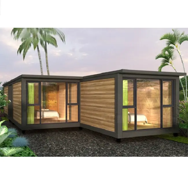 Cottage prefabbricato Resort Log cabin 3 camere da letto contenitore mobile casa prefabbricata moderna