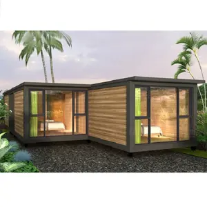 PrefabコテージResort Logキャビン3 Bedroom Container Mobile Modernプレハブ住宅