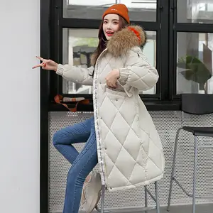 2020 della signora Con Cappuccio Sottile Del Faux Pelliccia di Volpe Cotone Imbottito Lungo Inverno giacche da donna
